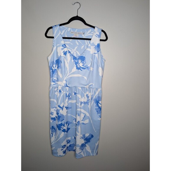 Gretchen Scott Jersey Iconic Iris Date Dress Floral Blue White L - Picture 1 of 6